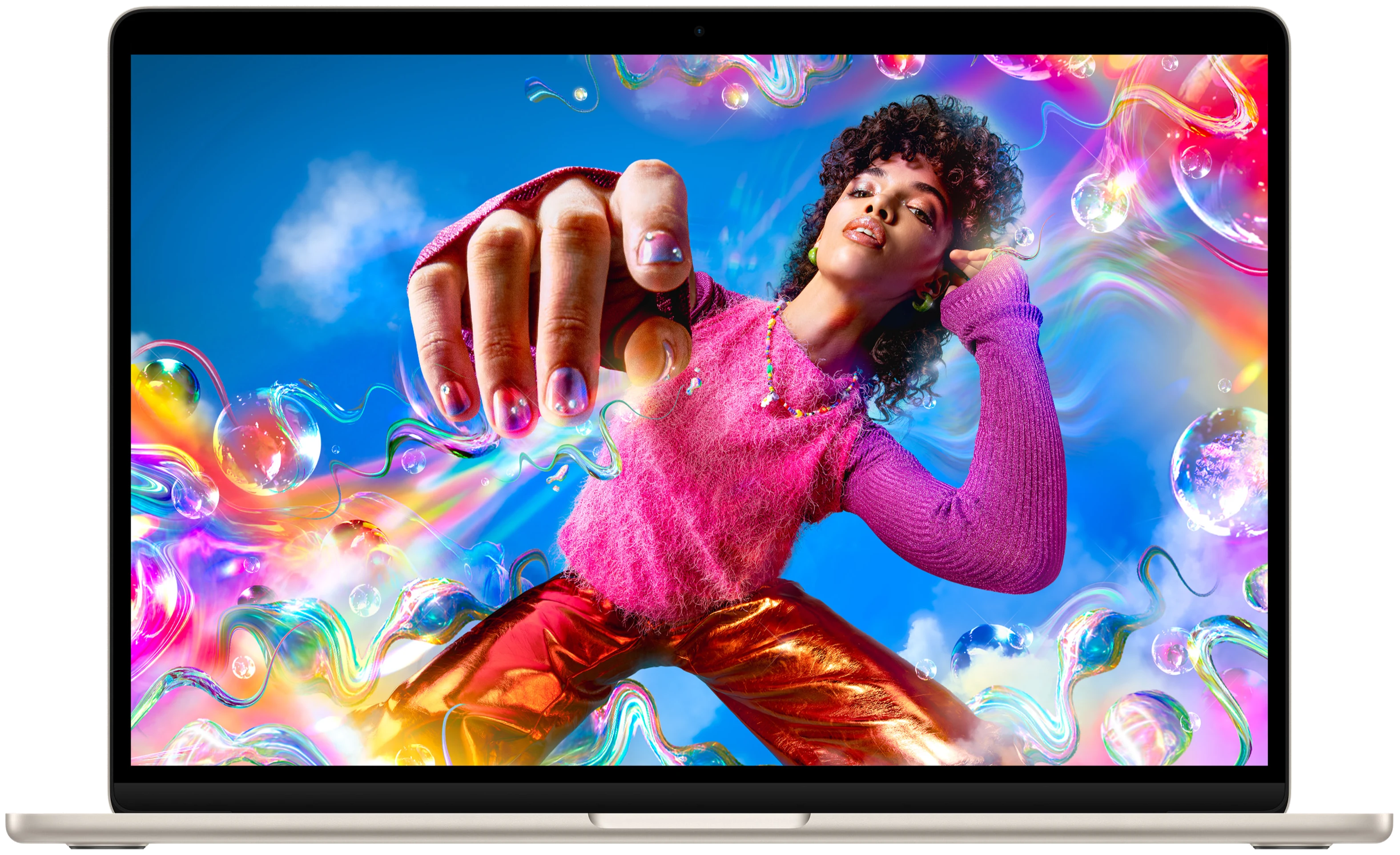 Официальный фронтальный вид 15-дюймового MacBook Air с экраном Liquid Retina